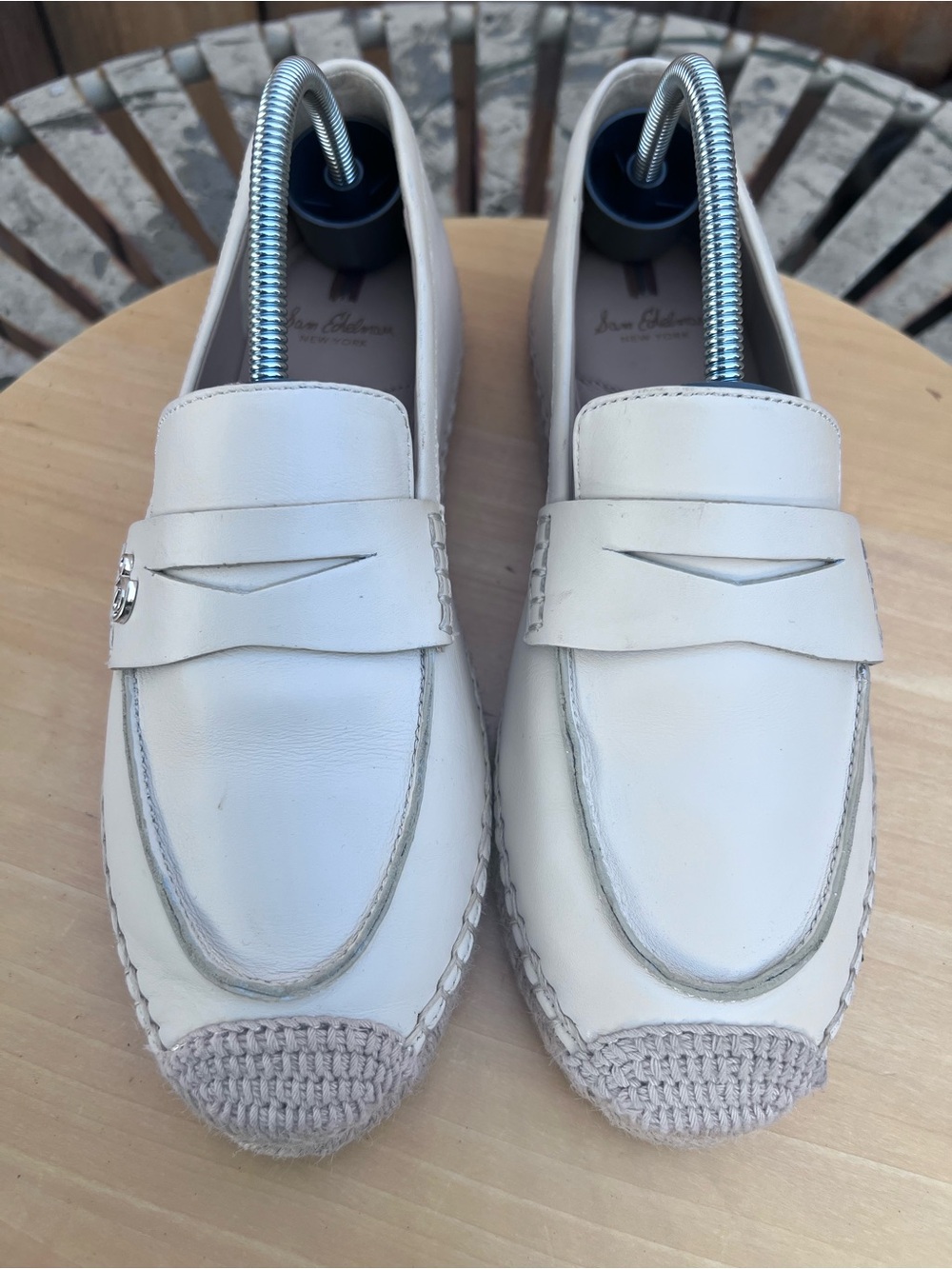 Sam Edelman Kai leather Espadrille Penny Loafers Ivory Size US 8 / EU 38